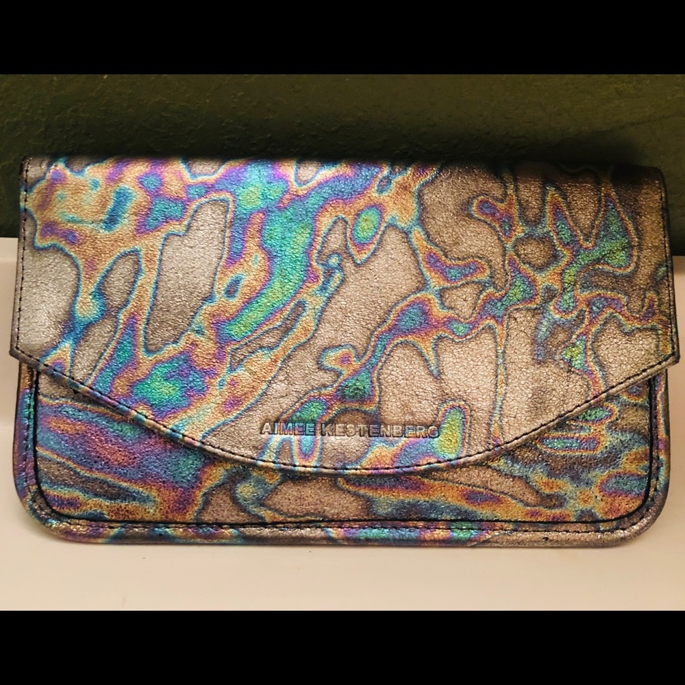 Aimee Kestenberg Leather Metallic Oil Slick Wallet